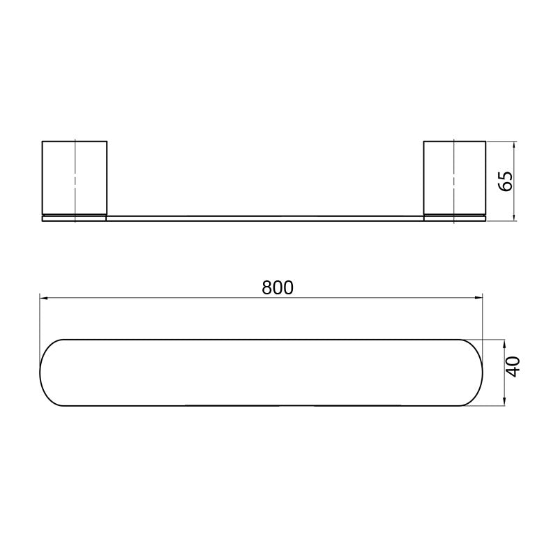 Parisi Ellisse Towel Rail-800mm Spec