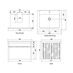 Parisi Lotus Ash Wall Hung Vanity-LA 600 (H490 x D540 x W600mm) Spec