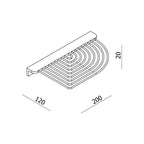 Parisi Quadro Corner Wire Shelf facing Spec