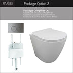 Parisi Ellisse PN610 Mk II Floor Mount Toilet Package - Includes Chrome Tondo Flush Plate - PN610 + PA110 + PA221