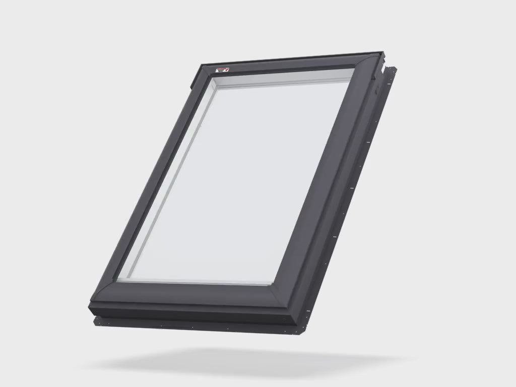 Velux VSE 550 x 1400mm Electric Opening Pitched Roof Skylight - Includes Flashing & FSLH Pleated Translucent Blinds - VSE C08 2004AE + FSLH C08 1016SWL + EDW C08