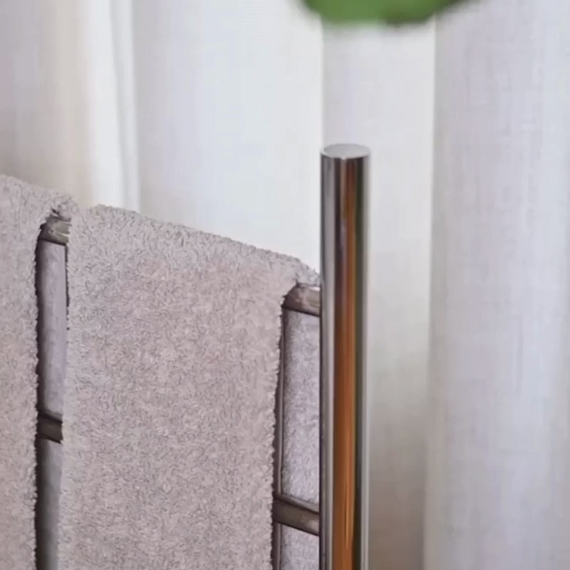Bathroom Butler Natural Freestanding 6 Bar 500mm Heated Towel Rail with PTSelect Switch - NAT06223-PTS-POLS