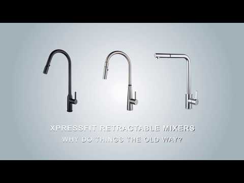 Suprema Xpressfit Xssence 316SS Twin Handle Pull Out Sink Mixer - Satin XFIT1020RKM