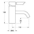 Brodware City Plus Basin Mixer B Lever - Chrome - 1.9702.00.3.01