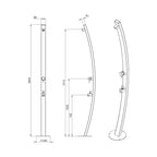 Rainware Noosa Freestanding Pool Shower-Hot & Cold mixer + Foot wash Spec