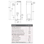 Rheem 135L Gas Storage Water Heater Specification