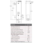Rheem 170L Gas Storage Water Heater Specification