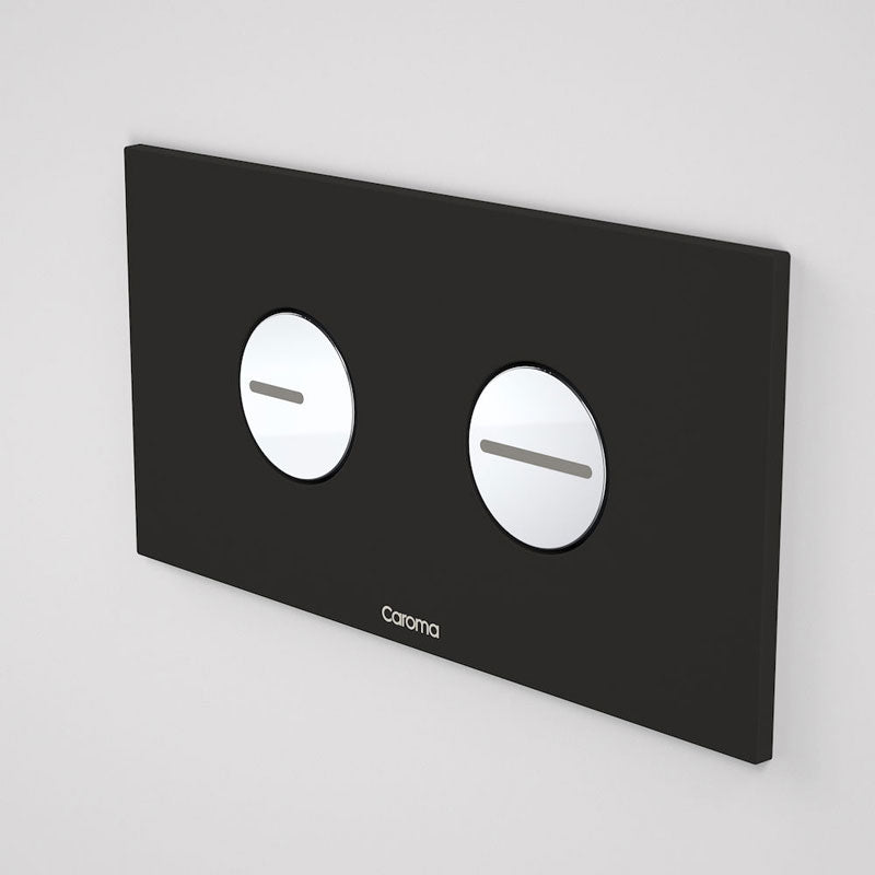 Caroma Invisi Series II® Round Dual Flush Plate & Buttons - Black - 237010BL