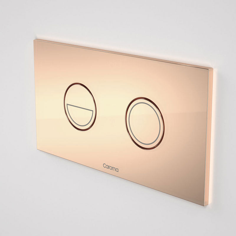 Caroma Liano Cleanflush Invisi Series II Wall Faced Toilet Suite (Germguard) - Copper Button - 766100W + 237088CO