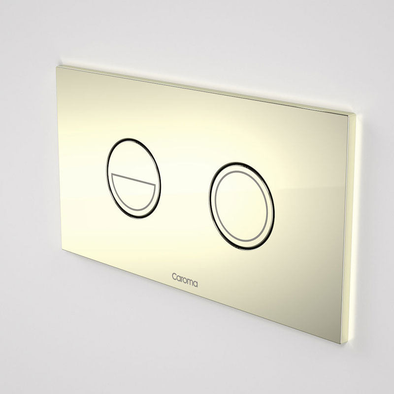 Caroma Liano Cleanflush Invisi Series II Wall Faced Toilet Suite (Germguard) - Gold Button - 766100W + 237088G