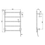 Phoenix Radii Heated Towel Ladder 550x740 with Square Plate