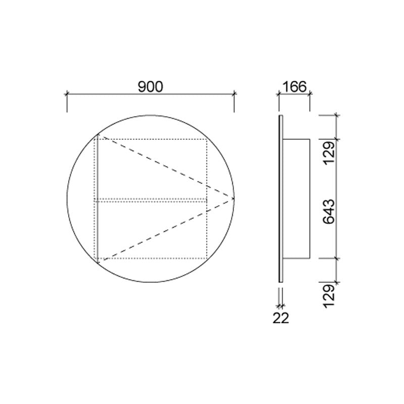 Timberline Havana Shaving Cabinet 900mm - Luxe Graphite Interior - HAVSC900SP