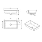 Turner Hastings Standard Agres 53 x 34 Under Counter Basin - Gloss White - 118370