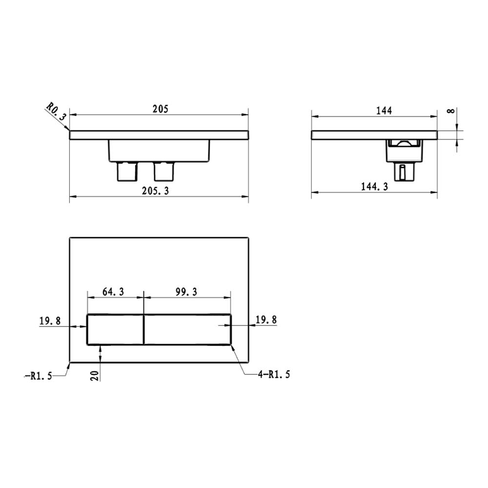 Argent 150S ViConnect Mechanical Flush Plate - Brushed Gold - 92241585