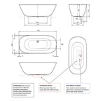 Villeroy & Boch Theano 1750 Quaryl Freestanding Bath - Alpine White - UBQ175ANH7F200V-01
