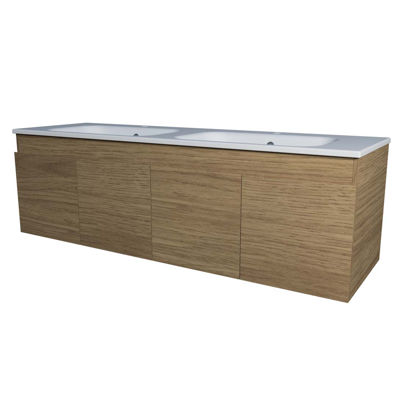 Timberline Rockford Wall Hung Vanity with Haven Dolomite & Basin Top 1500mm