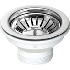 Turner Hastings 90 x 50mm Polished Stainless Steel Basket Waste with Long Screw - 90BW