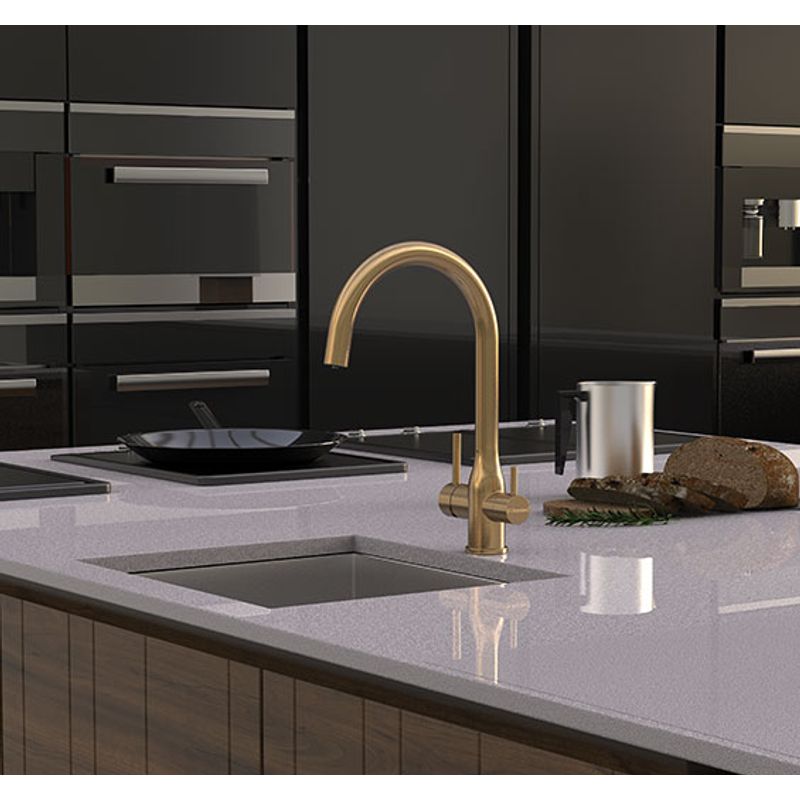 Puretec Tripla Elite 10 3-Way Mixer - LF Brushed Gold - ELITE-10BG-LF