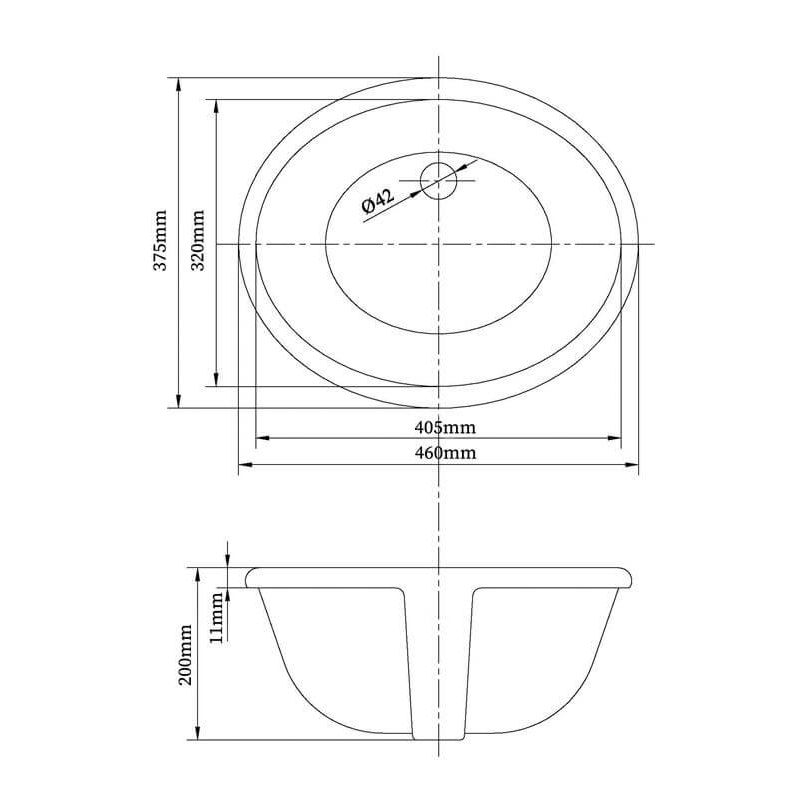 Turner Hastings Narva 46 x 38 Under Counter Basin - Gloss White - 914610