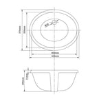 Turner Hastings Narva 46 x 38 Under Counter Basin - Gloss White - 914610