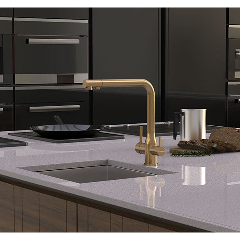 Puretec Z1 Tripla Elite 20 3-Way Mixer Tap With Water Filter Kit - LF Brushed Gold - Z1-E20-BG-LF
