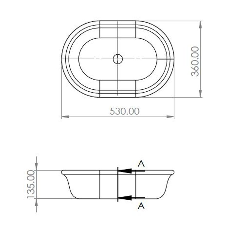 Turner Hastings Blanche 53 x 36 TitanCast Above Counter Basin - Satin White - BL530BA