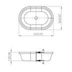 Turner Hastings Blanche 53 x 36 TitanCast Above Counter Basin - Industrial Grey - BL530BA-IG