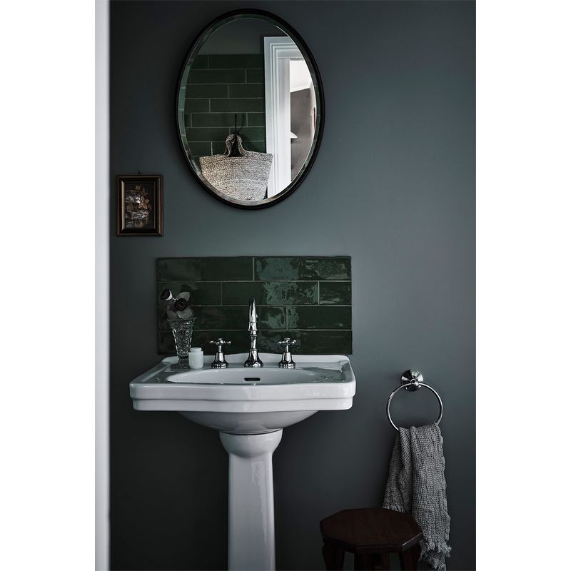 Turner Hastings Claremont 58 x 45 Pedestal Basin - Gloss White - 1 Tap Hole - CL582BP-1TH
