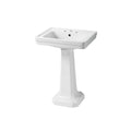 Turner Hastings Stafford 58 x 45 Pedestal Basin - Gloss White - 3 Tap Holes - ST589PE-3TH