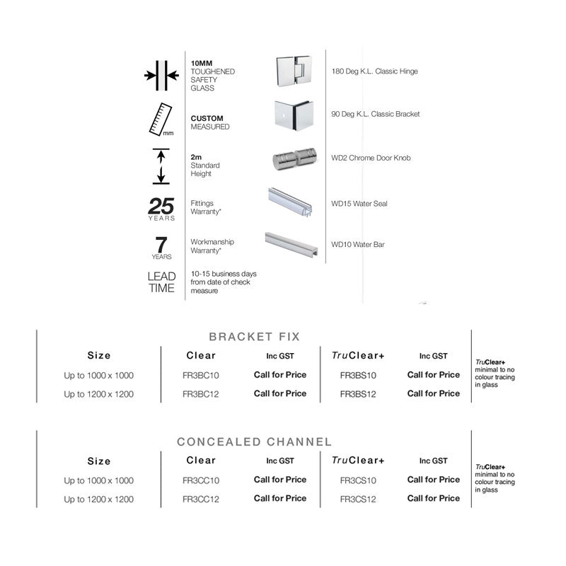 Verotti Frameless Square Corner Set-In Spec