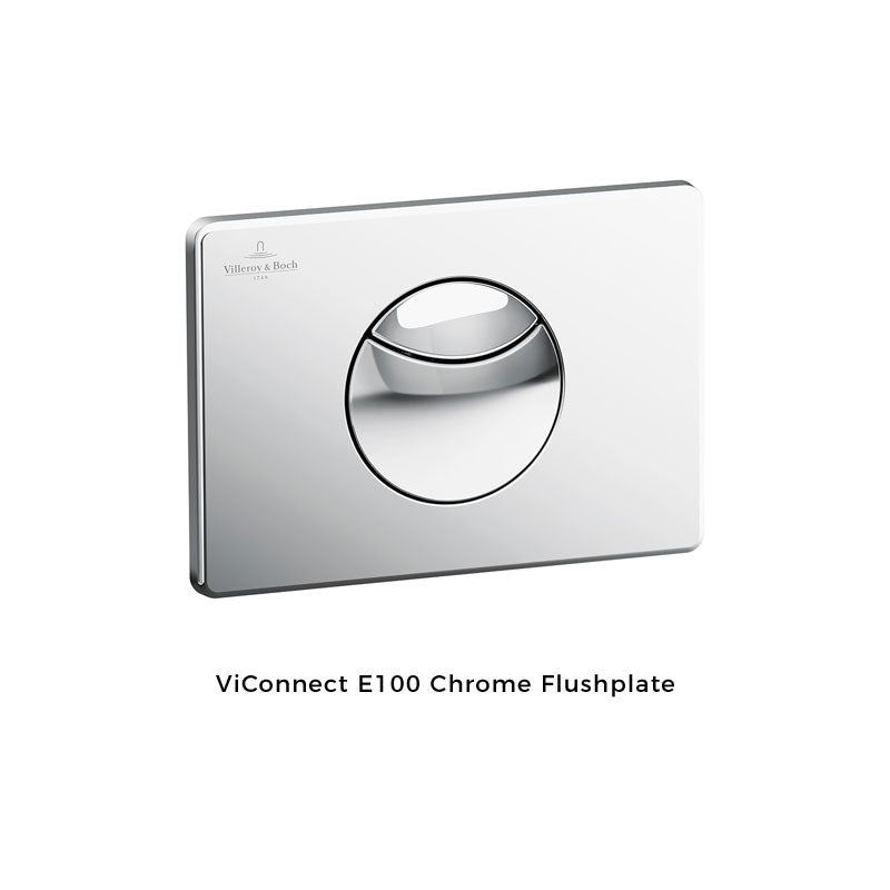 Villeroy & Boch O.Novo 2.0 S-Trap DirectFlush Wall Faced Toilet incl/Slim Seat & VB Cistern Package - E100 Chrome Button - 4624R101L4DB + 92233300 + 92248561