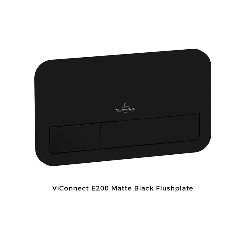 Villeroy & Boch Subway 3.0 Wall Hung Toilet incl/Slim Seat & VB Cistern Package - E200 Matte Black Button - 4670T001L4B + 922490AN + 92233500