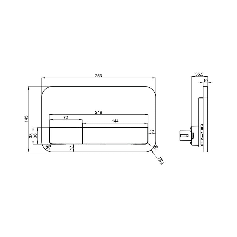 Villeroy & Boch Subway 3.0 Wall Faced Ceramic Plus Toilet Package - incl/Villeroy & Boch Cistern - E200 Chrome Button - 4671T1R1S4B + 92249061 + 92233300