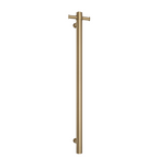 Thermorail 12V Round 900 Vertical Single Heated Towel Rail - VS900HBB Brushed Brass
