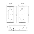 Bette BetteSelect 1700 Whirlpool Bath Overflow With Bath Filler Specification