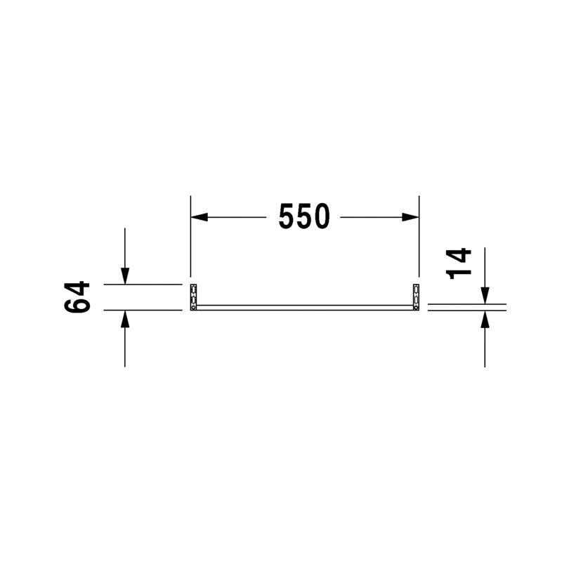 Duravit Vero Air/Vero Towel Rail 550mm For Basin 235060 - Chrome Specification