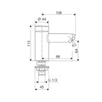 Schell Petit Hob Mounted Self Closing Tap - Timed Flow