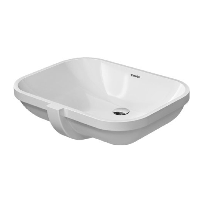Duravit D-Code Undercounter Vanity Basin 560 with Overflow - Gloss White