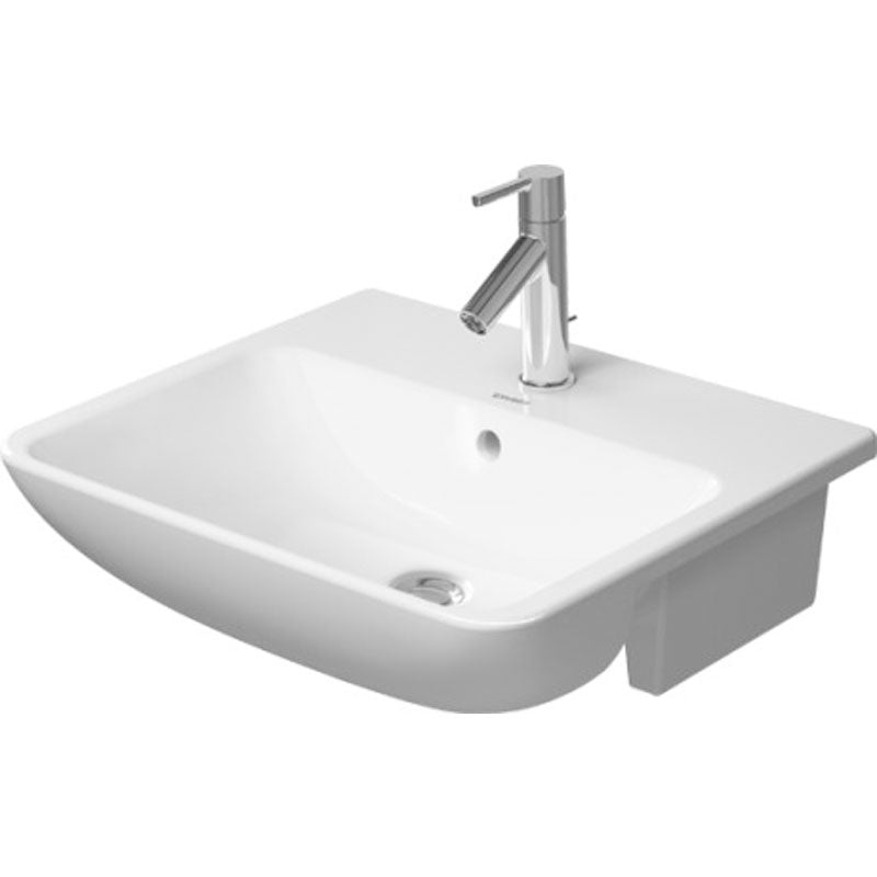 Duravit Me by Starck Semi-Recessed Washbasin 550mm White with Overflow 1TH