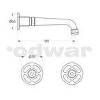 Brodware Industrica 3 Piece Wall Set - Cross Handles Spec