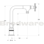 Brodware Industrica Bar Tap - Chrome Spec