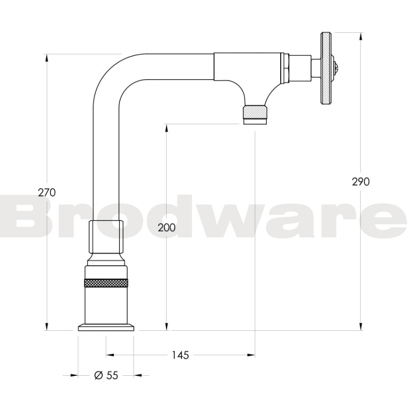 Brodware Industrica Bar Tap - Chrome Spec