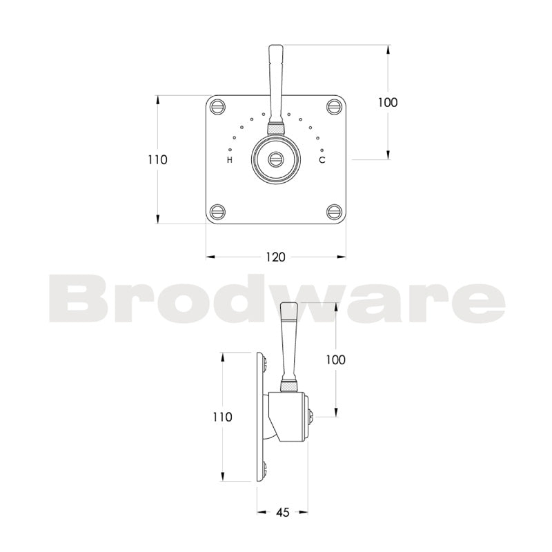Brodware Industrica Shower Bath Mixer Specification
