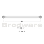 Brodware Industrica Single Towel Rail 600mm Specification