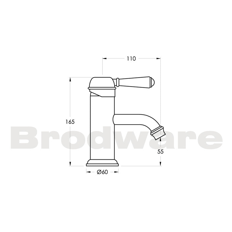 Brodware Neu England Basin Mixer Metal Lever Specification