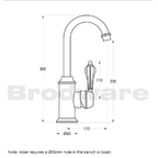 Brodware Paris Basin Mixer with Curved Swivel Spout