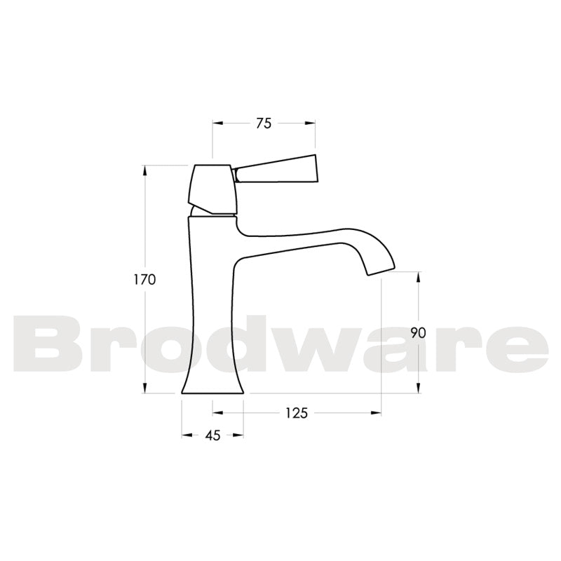 Brodware Michelangelo Basin Mixer Metal Lever Specification