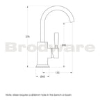Brodware Manhattan Basin Mixer Swivel Spout Specification