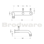 Brodware Yokato Wall Set 160mm Spout Specification