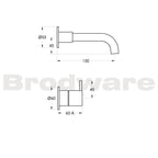 Brodware Minim 2 Piece Wall Set with 150mm spout - Chrome 1.9405.04.0.G1